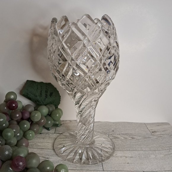 Gorgeous EAPG O'Hara Glass #750  Diamond Bar Bouquet Holder Vase - Picture 7 of 8